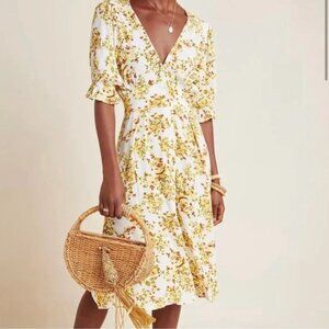 Faithfull the Brand Women’s Goldie Floral Rafa Midi Dress Size 10